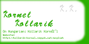 kornel kollarik business card